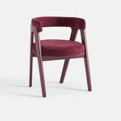 Fauteuil de table vintage, frêne massif et velours, VALENTINA LA REDOUTE INTERIEURS image