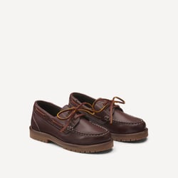 Kids Notched Sole Leather Boat Loafers LA REDOUTE COLLECTIONS image