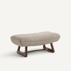 Reposapiés en madera de nogal y tejido jaspeado, Lafar AM.PM image