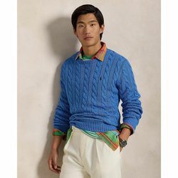 Camisola en algodão, malha torcida, gola redonda POLO RALPH LAUREN image