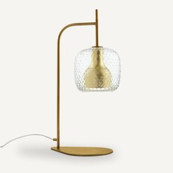 Lampe à poser, laiton et verre ciselé, Mistinguett AM.PM image