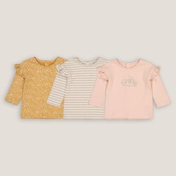 Lot de 3 T-shirts en coton fantaisi LA REDOUTE COLLECTIONS image