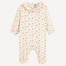 Cherry Print Cotton Muslin Peter Pan Collar All-in-One LA REDOUTE COLLECTIONS image
