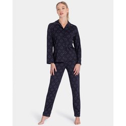 Haruki Cotton Mix Pyjamas with Long Sleeves IMPETUS image