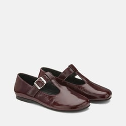 Leren ballerina's met platte hak LA REDOUTE COLLECTIONS image