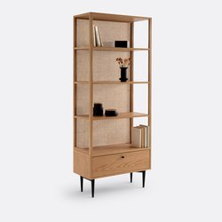 Bibliothèque en chêne et cannage de rotin, Noya LA REDOUTE INTERIEURS image
