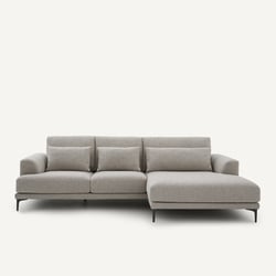 Chaise longue XL esquinero de derecha en viscosa texturizada y lino, MARSILE AM.PM image