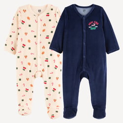 Lot de 2 pyjamas en velours, thème Noël LA REDOUTE COLLECTIONS image
