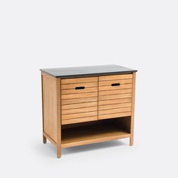 Meuble sous vasque Saturne, Acacia, 90 cm LA REDOUTE INTERIEURS image