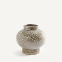 Vaso rotondo in ceramica smaltata maculata, altezza 18,5 cm, LECCIA AM.PM image