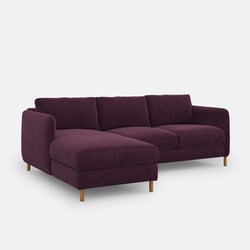 Sofá rinconero izquierdo de 4 plazas, terciopelo, LOMÉO LA REDOUTE INTERIEURS image