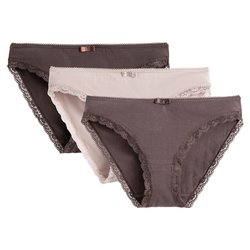 Lot de 3 slips unis, détail dentelle LA REDOUTE COLLECTIONS image