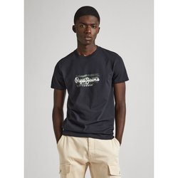 T-shirt slim manches courtes à logo imprimé PEPE JEANS image
