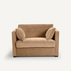 Sofá-cama, 2 lugares, em veludo stonewashed, Neo Kinkajou AM.PM image