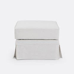 Polsterhocker Adelia, dickes Leinen, Top-Komfort LA REDOUTE INTERIEURS image