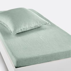 Hoeslaken in gewassen linnen, omslag 30 cm, Linot LA REDOUTE INTERIEURS image