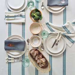 Toalha de mesa às riscas em algodão lavado tecido tingido, Boisseau LA REDOUTE INTERIEURS image