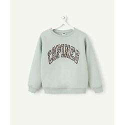 Sudadera de cuello redondo con mensaje estampado de leopardo TAPE A L'OEIL image
