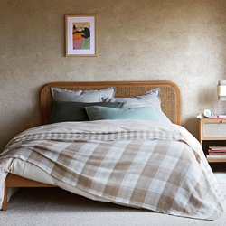 Checked Cotton Gauze Bedspread, Calix LA REDOUTE INTERIEURS image