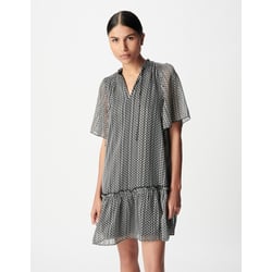 Vestido direito e curto, mangas curtas IKKS
