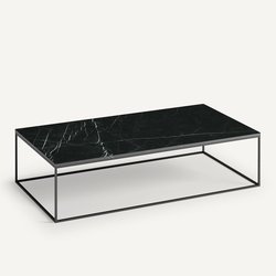 Table basse rect. métal acier noir marbre Mahaut AM.PM image