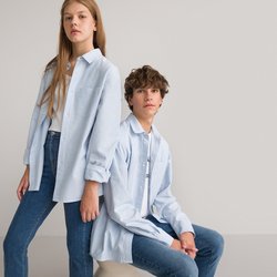 Gestreept hemd met lange mouwen, unisex LA REDOUTE COLLECTIONS image