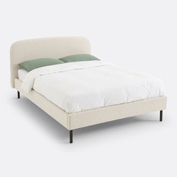 Gestoffeerd bed in bouclette stof, met lattenbodem, Conto LA REDOUTE INTERIEURS image