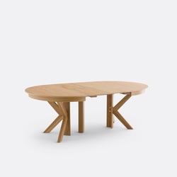 Mesa de jantar redonda extensível, em carvalho e folheado, 6 a 12 lugares, GOSLING LA REDOUTE INTERIEURS image