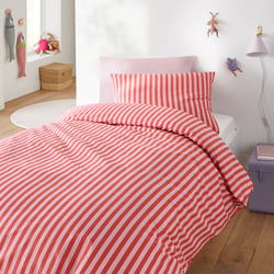 Child's Sacha Pink 50% Recycled Cotton Duvet Cover Set with Rectangular Pillowcase LA REDOUTE INTERIEURS image