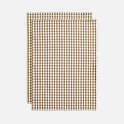 Set of 2 Bethany Checked Washed Cotton Woven Dyed Tea Towels LA REDOUTE INTERIEURS image