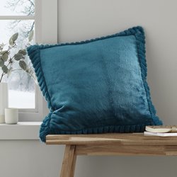 Velvet and faux fur cushion natural Catherine Lansfield La Redoute