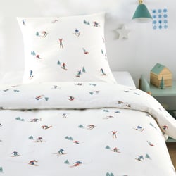 Parure de lit enfant en 30% coton recyclé, taie carrée, TOUT SCHUSS LA REDOUTE INTERIEURS image