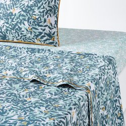 Foliage Floral 100% Cotton Percale 200 Thread Count Fitted Sheet LA REDOUTE INTERIEURS image