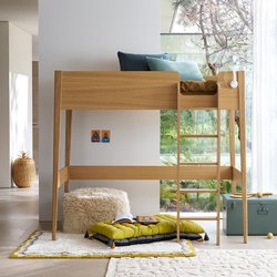 Lit mezzanine plaqué chêne avec sommier, Alceste AM.PM image