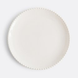 Lot 4 assiettes plates en grès liseré perlé, Akoya LA REDOUTE INTERIEURS image