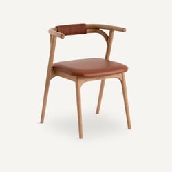Fauteuil de table chêne et cuir, Fermyo AM.PM image