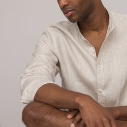Regular Fit Shirt with Mao Collar in Linen, Signature, Aurele LA REDOUTE COLLECTIONS image