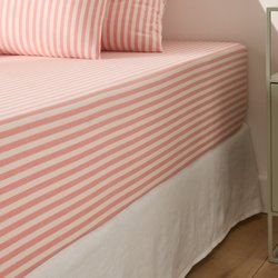 Sábana bajera ajustable de algodón 30 cm, Soizic coral LA REDOUTE INTERIEURS image