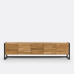 Móvel para TV hifi, em carvalho maciço e metal, larg. 200 cm, Hiba LA REDOUTE INTERIEURS image