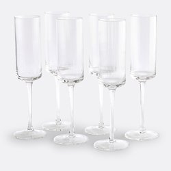 Set di 6 flûte da champagne in vetro rigato, Stria LA REDOUTE INTERIEURS image
