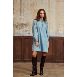 Vestido curto com mangas compridas em ganga, RAITY LA PETITE ETOILE