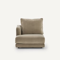 Demi-canapé gauche, arrondi, modulable en velours stonewashed, TIBERIO AM.PM image