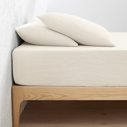 Lenzuolo con angoli in garza di cotone, balza da 30 cm, Kumla LA REDOUTE INTERIEURS image