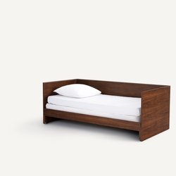 Cama de 2 plazas en voladizo, chapado de nogal, Working AM.PM image