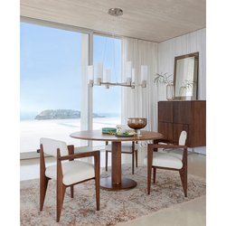 Fauteuil de table noyer et bouclette, Izag AM.PM image