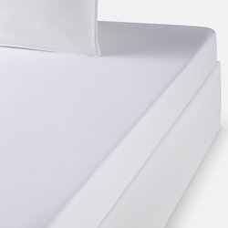 Plain 100% Organic Cotton Percale 200 Thread Count Fitted Sheet LA REDOUTE INTERIEURS image