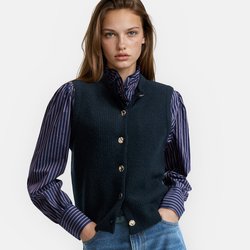 Gilet sans manches en maille côtelée LA REDOUTE COLLECTIONS image