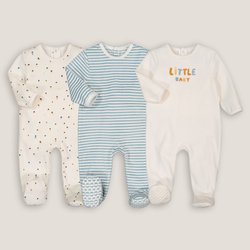 Pack of 3 Sleepsuits in Velour LA REDOUTE COLLECTIONS image