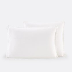 Ruffle Trim 100% Cotton Percale 200 Thread Count Pillowcase LA REDOUTE INTERIEURS image