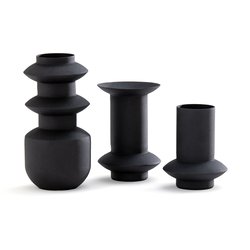 Lot de 3 vases design en métal fer texturé Anaïa LA REDOUTE INTERIEURS image